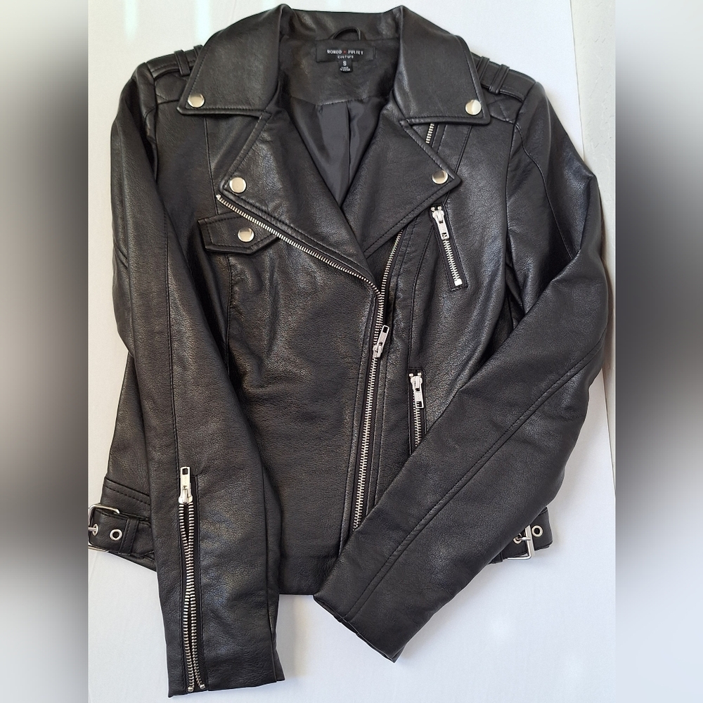 Romeo Juliet Leather Biker Jacket Moto Edgy Black Punk Rock Indie NEW Womens S